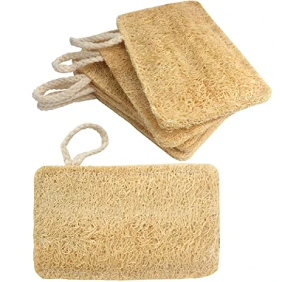 Imagen de Roellgs Paquete de 6 esponjas orgánicas para lavar platos, esponja ecológica, cepillo fibra vegetal lufa natural, exfoliante lufa, la cocina