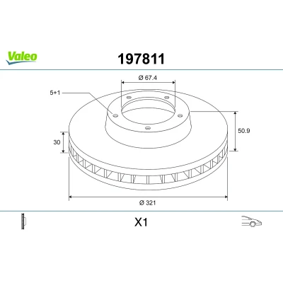 Imagen de VALEO 197811 Disco de freno Eje delantero 321 30 5 ventilado OPEL: Insignia A Sports Tourer, Berlina, Hatchback