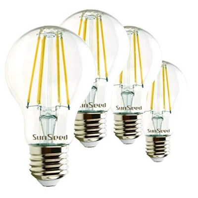 Imagen de SUNSEED 4x Bombilla Estándar Filamento LED E27 7W = 60W Blanco Neutro 4000K