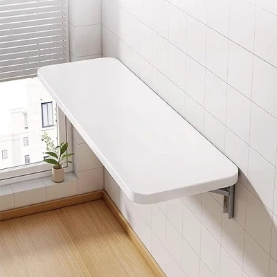 Imagen de mesa de pared abatible, cocina plegable, con solapa para niños, plegable pared, comedor soportes ahorrar espacio (blanco, 60 x 30 1,6 cm)