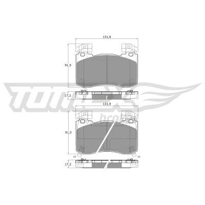 Imagen de TOMEX brakes TX 60 13 Juego de pastillas freno Eje delantero con contacto avisador desgaste pesos equilibrio KIA: Stinger Hatchback