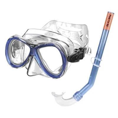Imagen de Seac Set Capri mascará y Tubo de esnórquel para Adultos, Chicos niños, Unisex Youth, Amarillo, Regular