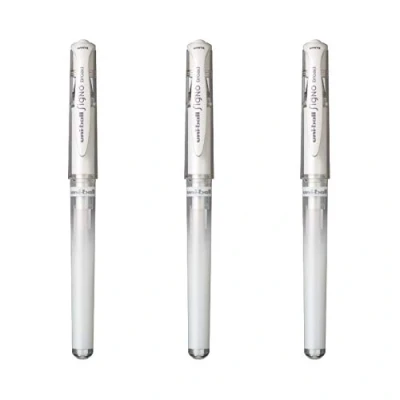 Imagen de Uni Ball Mitsubishi Pencil Signo Broad Bolígrafo de gel (3 unidades, punta 1 mm), color blanco