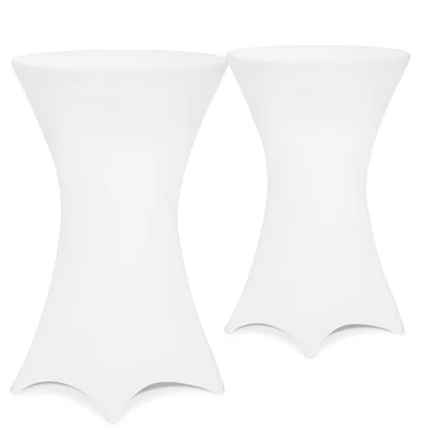 Imagen de Detex Juego de 2 Fundas para Mesa pie, diámetro 60 65, 70 75, 80 85 cm, selección Colores, elástico, Zona pie Reforzada, Color Blanco