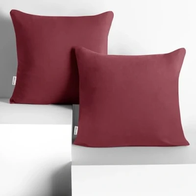 Imagen de DecoKing 2 Fundas de Almohada 50 x cm, algodón, con Cremallera, Color Rosa Oscuro y ámbar
