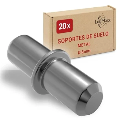 Imagen de LouMaxx soporte de suelo 5 mm con anillo para taladrar, estante, tablas, estantes mm, acero macizo niquelado