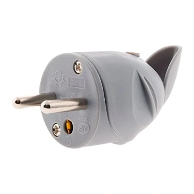 Imagen de Zenitech Enchufe macho acodado 16 A 2 P+T, color gris