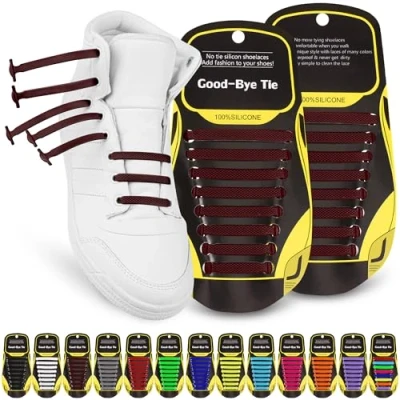 Imagen de SULPO Cordones de Silicona Elásticos Sin Necesidad Atar Planos para Adultos y Ni?os