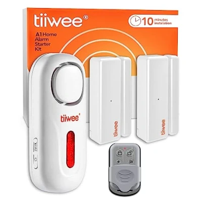 Imagen de tiiwee A1 Alarma para Casa 1 Sirena 120 dB 2 Sensores de Ventanas y Puertas Control Remoto