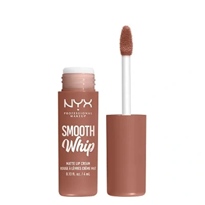 Imagen de NYX Professional Makeup Smooth Whip Matte Lip Cream, Labial Líquido Cremoso, con Manteca de Karité y Cacao, Acabado Mate, Tono: Pancake Stacks