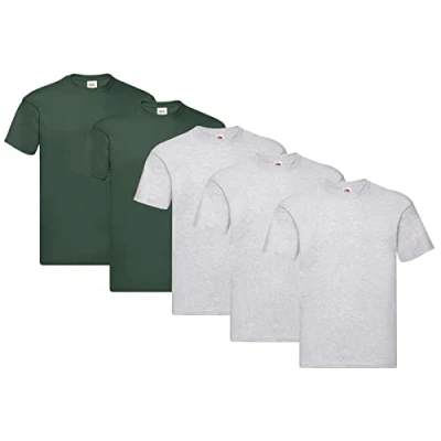 Imagen de Fruit of the Loom Camiseta para hombre original de la marca, paquete 5 unidades, L