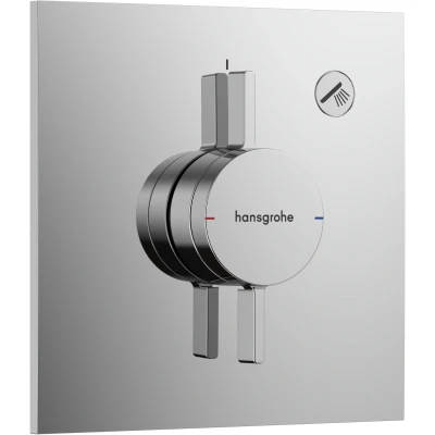 Imagen de hansgrohe DuoTurn E, grifo de ducha empotrado para 1 función, monomando rectangular, mezclador iBox universal 2, cromo