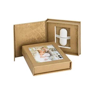 Imagen de Caja de almacenamiento USB para 1 unidad flash con ventana (dorado)