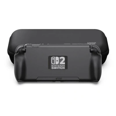 Imagen de Savage Raven by Skull &amp; Co. StandGrip Bundle for Nintendo Switch 2: Protective Case with Textured Grips Full Protection, Shock Absorption Non Slip and Anti Scratch Cover (with Carrying Case) Black