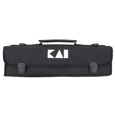 Imagen de KAI Shun Bolsa premium pequeña para cuchillos 4 grandes y 3 pequeños, dimensiones abierta 46 x 47 cm, cerrada 16 7 cm de cocina