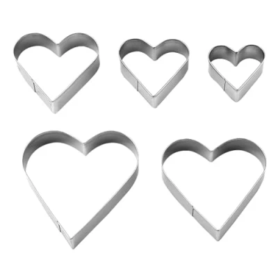 Imagen de 1 juego de moldes en forma corazón, para galletas, galletas amor, tartas