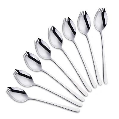 Imagen de Do Buy Cuchara Tenedor Cuchillo Buffet sopera 3 en 1 Vajilla al Aire Libre Camping Acero Inoxidable (Plata)