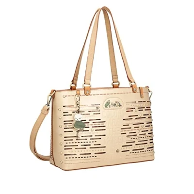 Imagen de Anekke Bolso Tote de Mujer Grande Polipiel con 2 Asas, Bandolera, Neceser y Cierre Cremallera Amazonia Accesorios Complementos Medidas 33x24x14 cm