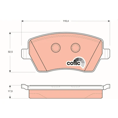 Imagen de TRW COTEC GDB3332 Juego de pastillas freno no preparado para indicador desgaste con tornillos pinza accesorios norauto, oscaro, mister