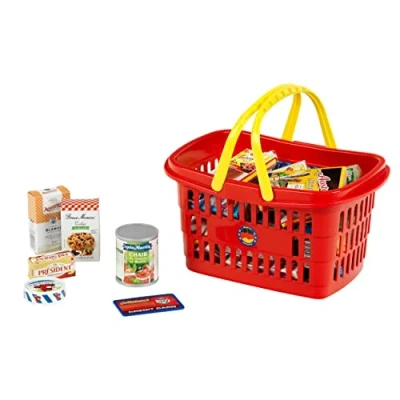 Imagen de Theo Klein 7219 Cesta de la Compra, Llena Productos franceses para Tienda, Juguete niños Desde 2 años