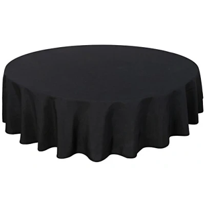 Imagen de Home Direct Mantel 100% poliéster, Redondo 140cm Negro