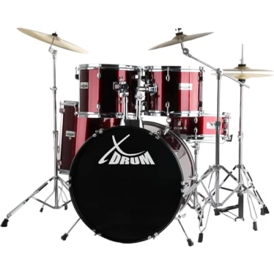 Imagen de XDrum Set de batería Semi 22&quot; Standard Lipstick Red (rojo) con soporte brazo + platillo Crash