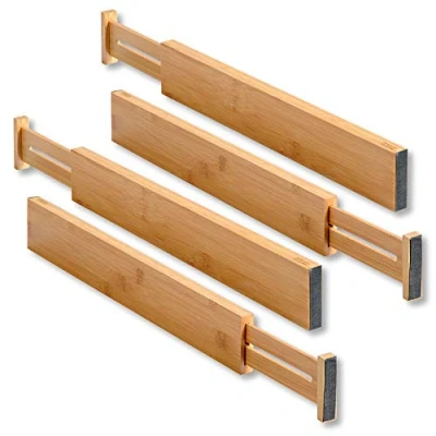 Imagen de KESPER Separador de cajones 1707413, paquete 4, longitud ajustable 44 a 56,3 cm, marrón