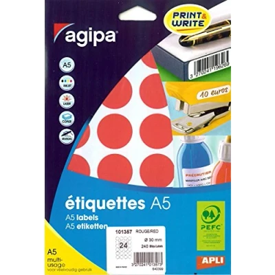 Imagen de Apli 101357 Funda 240 pastillas multiusos (30 mm de diámetro), color rojo