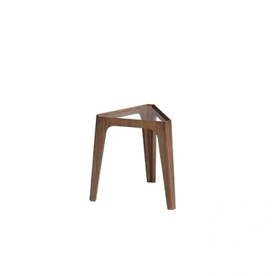 Imagen de Angel CERDÁ Mesa Centro Triangular de Madera Nogal y Cristal Templado. café Auxiliar diseño Minimalista