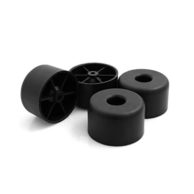 Imagen de design61 Lot de 4 Patins pour Meubles en Plastique Soucoupe Canapé Fauteuil à Visser Ø 50 x H 30 mm Noir