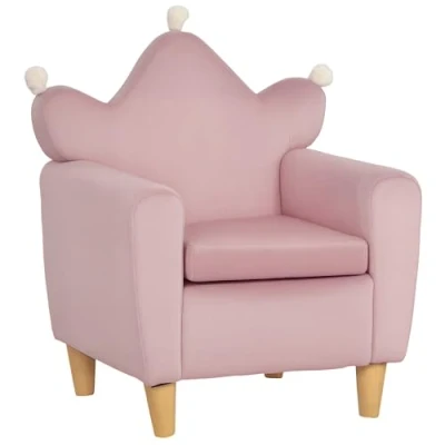 Imagen de HOMCOM Sillón Infantil Mini Sofá para Niños de +3 Años con Asiento Acolchado Reposabrazos y Estructura Madera Carga Máx. 45 kg 50x42x58 cm Rosa
