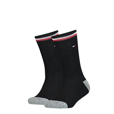 Imagen de Tommy Hilfiger Crew Sock, Negro (Black), 35 38 (Pack de 2) Unisex Niños