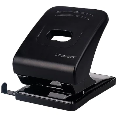 Imagen de Q Connect Taladrador KF01236 2 Taladros Color Negro Abertura 3,5 Mm Para 35 Hojas
