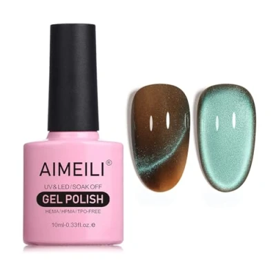 Imagen de AIMEILI 9D Ojo de Gato Esmaltes Semipermanentes para Uñas Sin crueldad Vegano Libre HEMA Magnético Soak Off UV LED Permanentes Esmalte 10ml，754