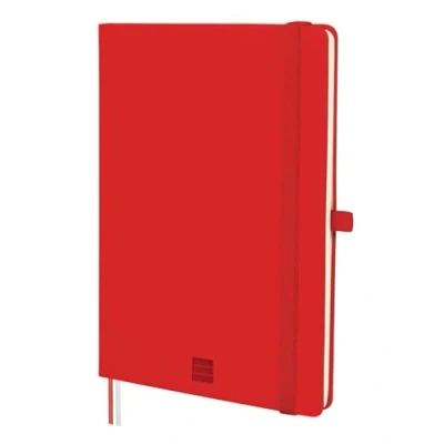 Imagen de Finocam Cuaderno Nexo Tapa Dura Liso Rojo A5 de Hojas Microperforadas Bolsillo y Portabolígrafo 72 Hojas,Ideal para Escribir Dibujar