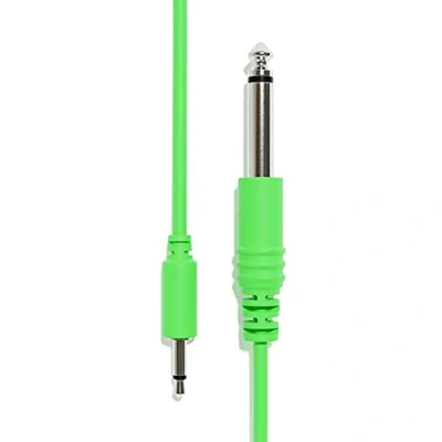 Imagen de ExcelValley 1 Pack Cables de Conexión Mono TS 3,5mm a 6,35mm Eurorack Sintetizador [Verde 45cm 18&quot;]