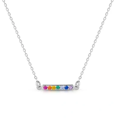 Imagen de Amberta Lumini Collar de Colores para Mujer en Plata Ley 925: Barra