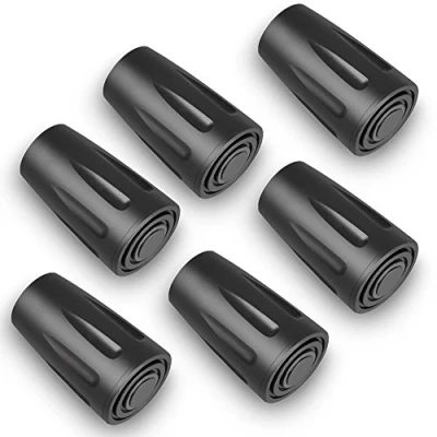 Imagen de OTraki 6 Pack Puntas de Goma para Bastones Senderismo Tacos Trekking Botines Protector Punta Grava y Montañas