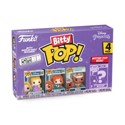 Imagen de Funko Bitty POP! Disney Princesa Rapunzel 4 Paquete Incluye Rapunzel, Merida, Moana, And A Mystery Figure Y Una Mini Figura Misteriosa De Sorpresa 2.3 Cm Figuras Miniaturas Coleccionables