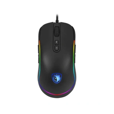 Imagen de Sades Revolver Gaming Mouse Cableado: 10,000 dpi Optical Sensor Chroma RGB Iluminación 9 Botones programables Diseño ambidiestro, cómodo Agarre ergonómico PC