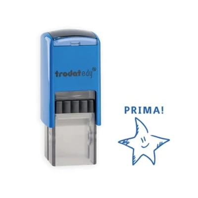 Imagen de Trodat edy fix Sello de motivación para profesores y educadores, 1 diseño estrella Prima, alemán, carcasa azul, impresión autoentintable, 20 x mm