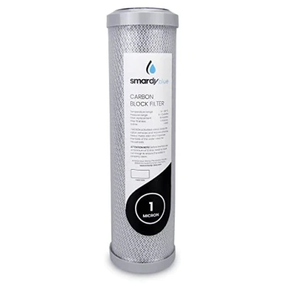 Imagen de smardy blue Premium CTO 10&quot; Cartucho de Carbón Activado en Bloque 1μm para Osmosis Inversa, Filtro Agua