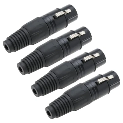 Imagen de Create idea 4Pcs Conectores de Enchufe Hembra XLR 4 Pines Adaptador Micrófono Aleación Zinc Conector Extremos Cable Audio Repuesto para Auriculares Amplificador