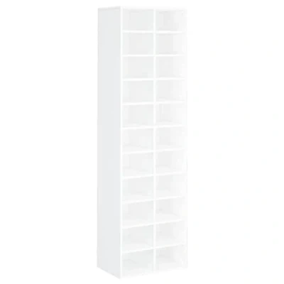 Imagen de vidaXL Mueble Zapatero Contrachapada Mobiliario Decoración Organización Almacenamiento Productos del Hogar Elegante Práctico Útil Blanco 54x34x183cm
