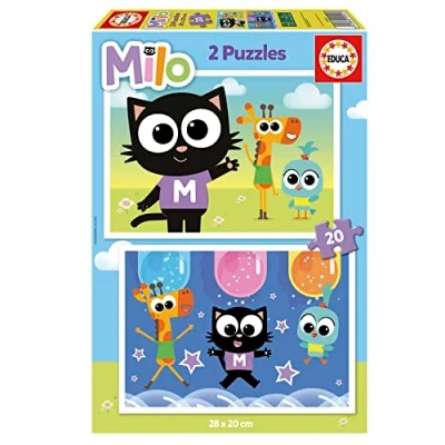 Imagen de Educa Set con 2 Puzzles Infantiles de 20 Piezas Las imágenes Milo y Sus Amigos. Medidas: 28 x cm. Recomendados a Partir 4 años (19541)