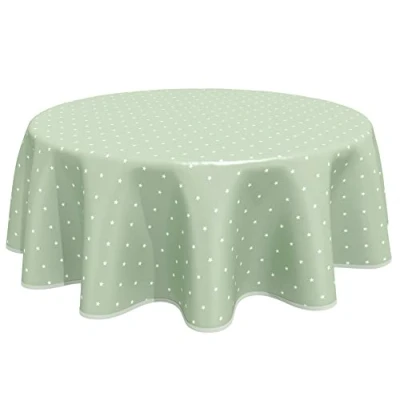 Imagen de Home Direct Mantel de Hule, PVC, Redondo 160cm, Estrellas, Verde Salvia