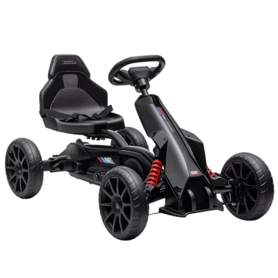 Imagen de HOMCOM Kart Pedales Go a para Niños de 3 8 Años con Asiento Ajustable en 4 Posiciones Freno Mano y Ruedas EVA Carga 30 kg Negro