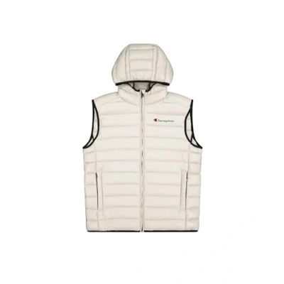 Imagen de Champion Legacy Outdoor (220341) WR Light Nylon Cirè 35gr Small Script Logo High Neck Chaleco embotado, Blanco (ES057), M para Hombre