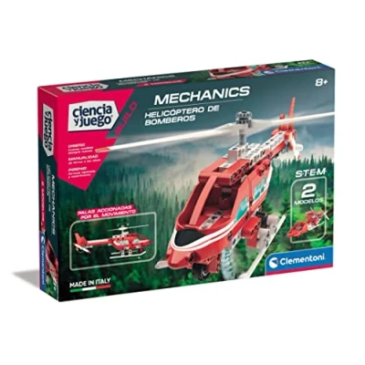 Imagen de Clementoni Mechanics Lab Helicóptero de Bomberos, Set construcción con App a Partir 8 años (55437)