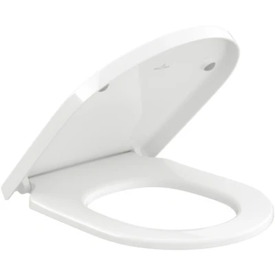 Imagen de Villeroy &amp; Boch Subway 3.0 Asiento de inodoro con bisagras acero inoxidable (termoestable irrompible, repuesto original), color blanco